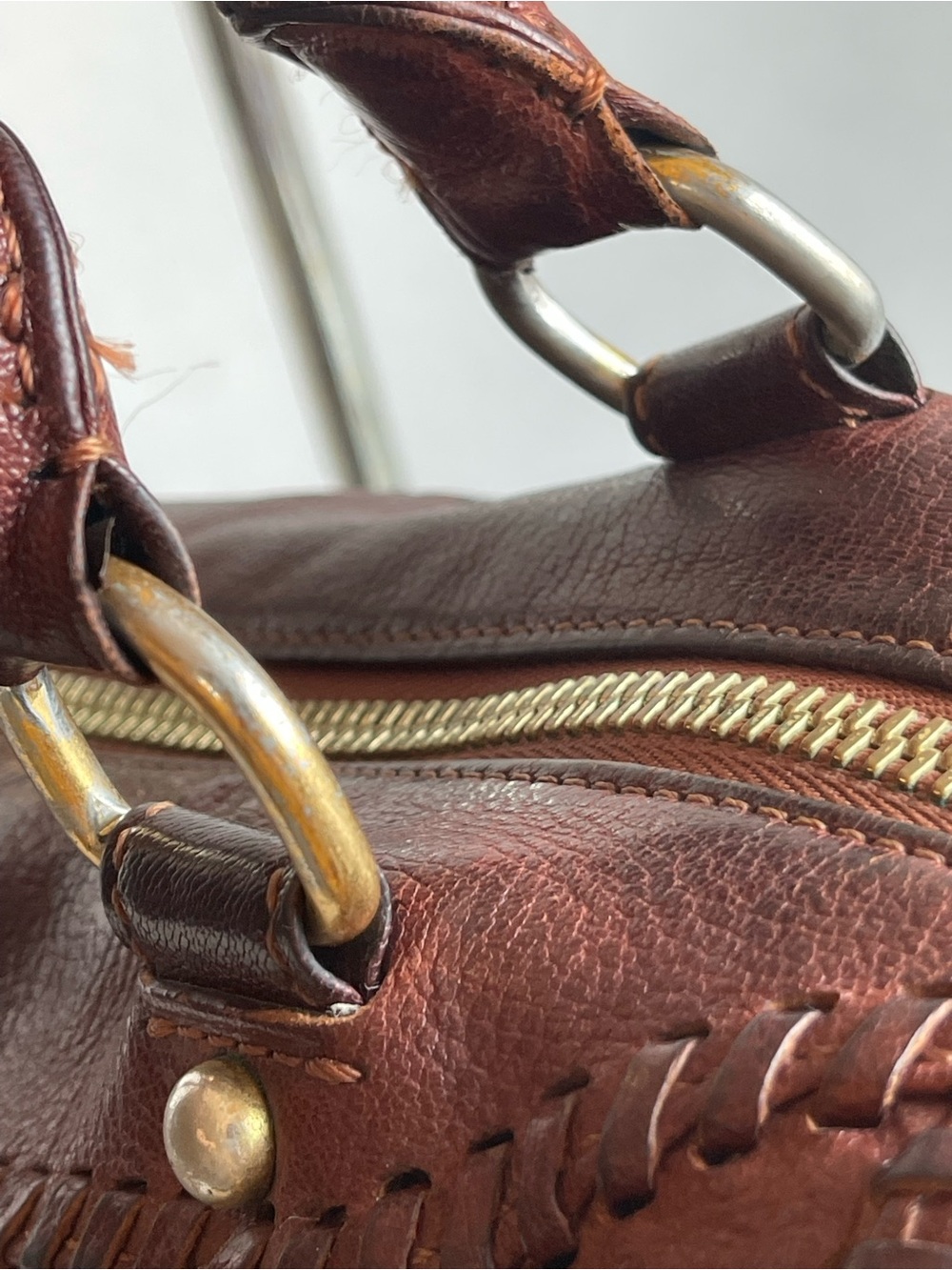 Rebecca Minkoff MBA Brown  Leather Satchel Bag Crossbody Purse - Picture 11 of 15